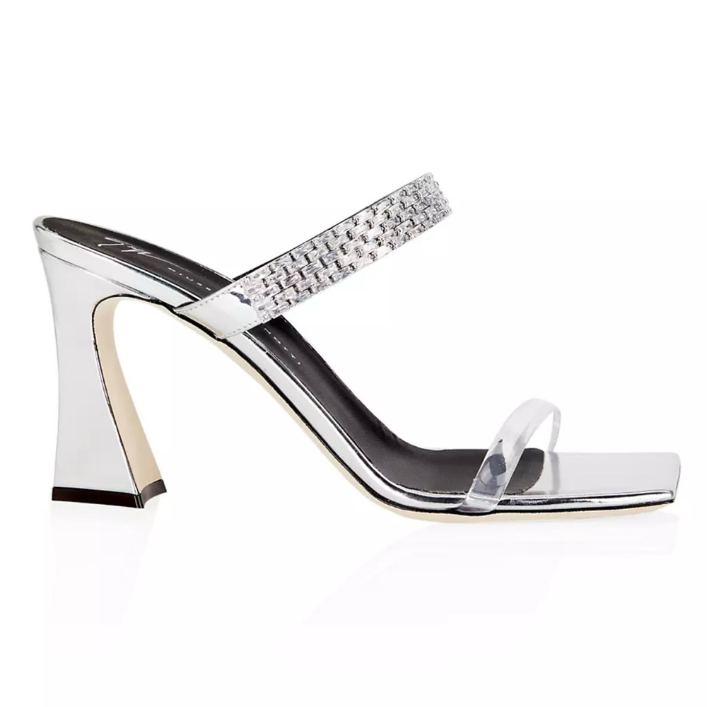 Giuseppe Zanotti Vanilla 85 Metallic Leather Mules